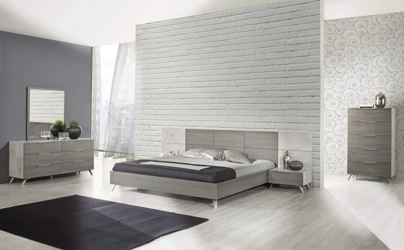 Nova Domus Bronx Italian Modern Faux Concrete & Grey Bed