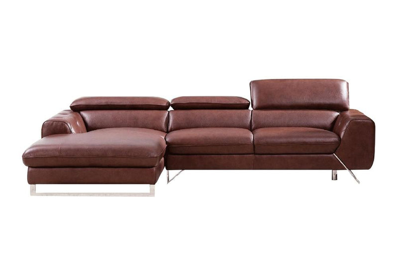 Aletta Brown Leather Sectional Sofa