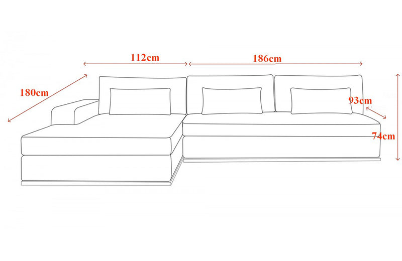 Divani Casa Ashfield Modern Grey Fabric Left Facing Sectional Sofa