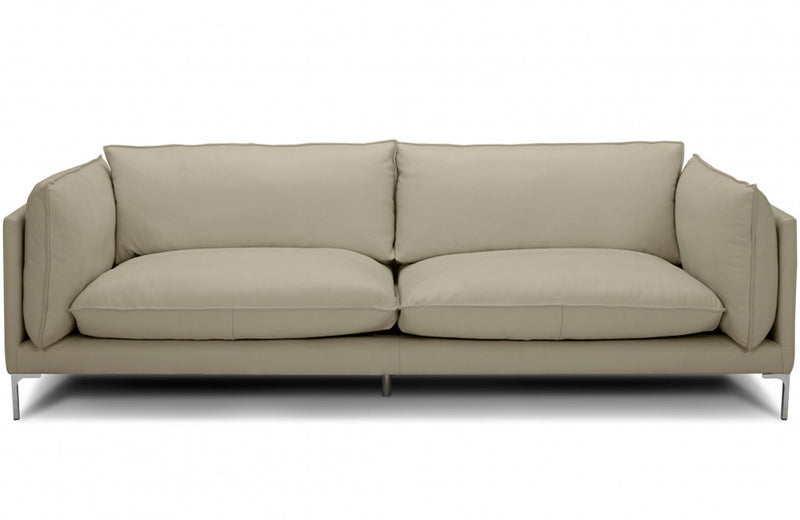 Divani Casa Harvest Modern Taupe Full Leather Sofa