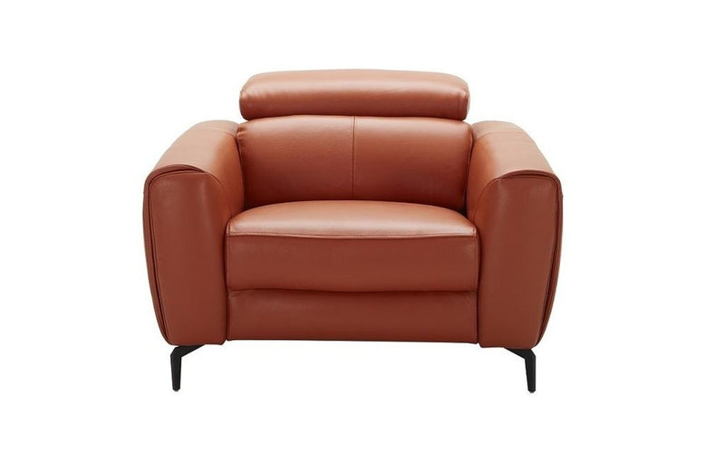 Cooper Orange Leather Sofa Set