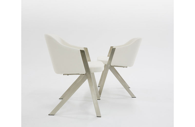 Modrest Darcy Modern White Leatherette Dining Chair (Set of 2)