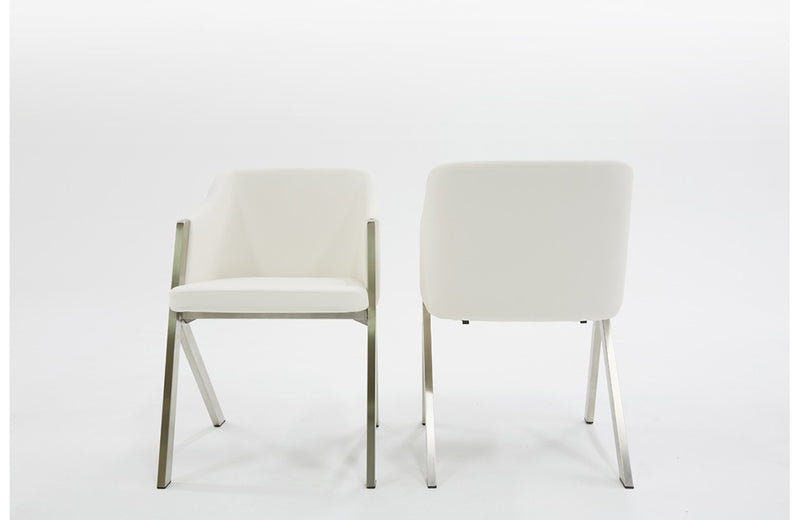 Modrest Darcy Modern White Leatherette Dining Chair (Set of 2)