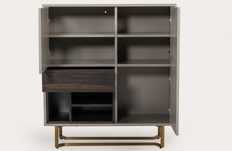 Modrest Deegan Modern Grey & Ebony Tall Buffet