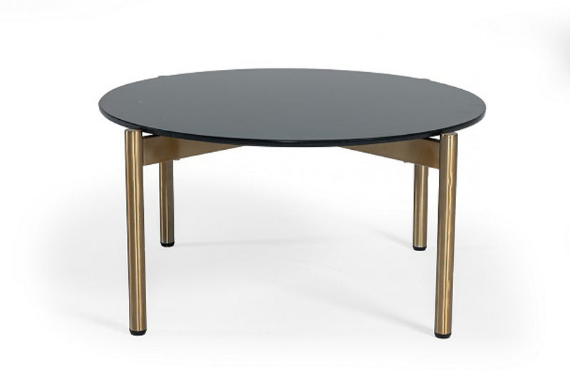 Modrest Denzel Black Marble + Gold Coffee Table