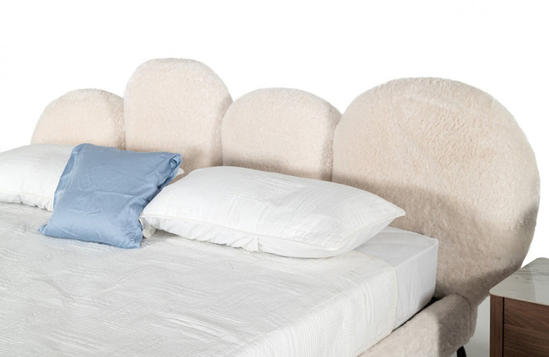 Modrest Destiny Contemporary White Sherpa Bubble Bed