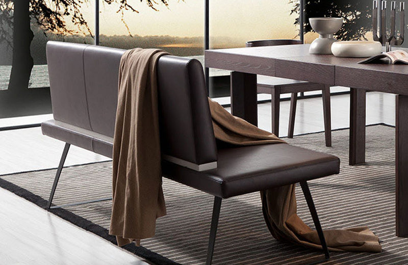 Modrest Union Modern Brown Leatherette Dining Bench