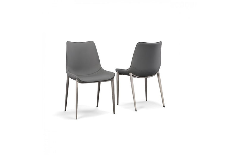 Modrest Frasier Modern Grey Eco-Leather Dining Chair (Set of 2)