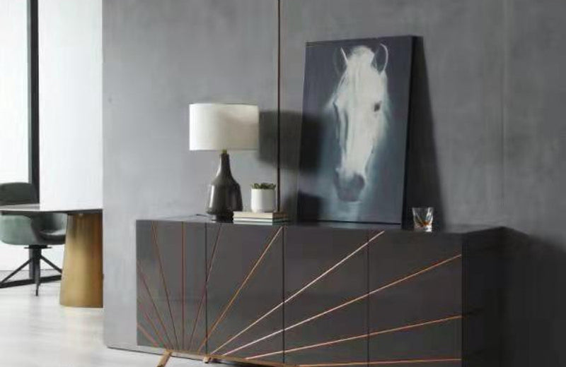 Modrest Katzu Modern Grey and Rose Gold Buffet