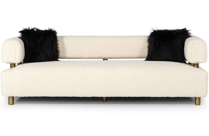 Divani Casa Gannet Glam Beige Fabric Sofa