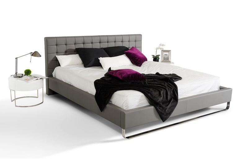 Modrest Gemma Modern Grey Leatherette Bed