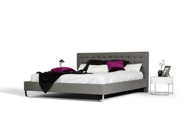 Modrest Gemma Modern Grey Leatherette Bed