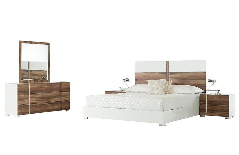 Nova Domus Giovanna Italian Modern White & Cherry Bedroom Set