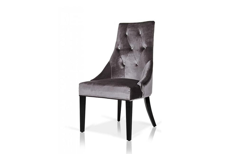 Charlotte Velour Dining Chair Gray