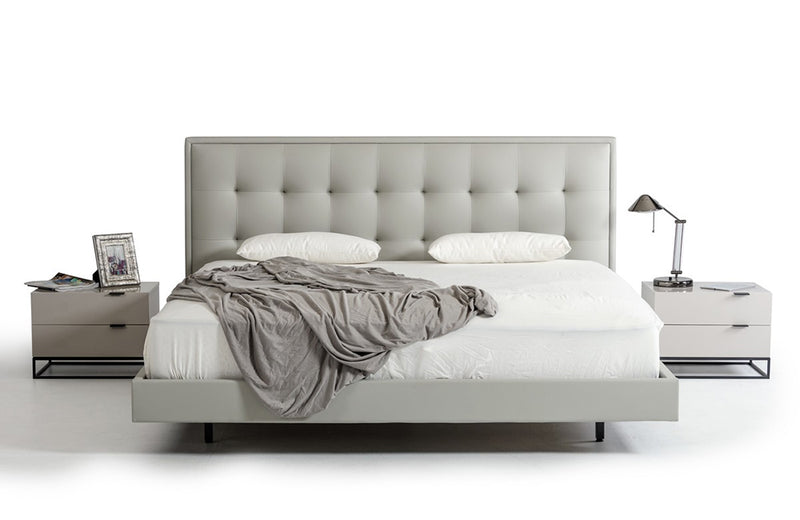 Modrest Hera Modern Grey Leatherette Bed