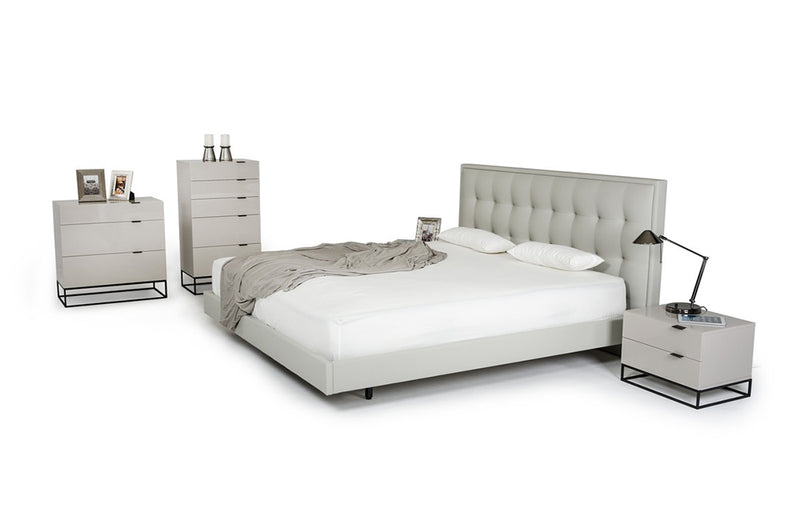 Modrest Hera Modern Grey Leatherette Bed