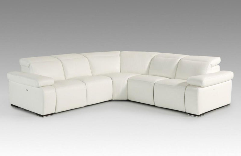 Hyding Modern White Italian Leather Sectional Sofa