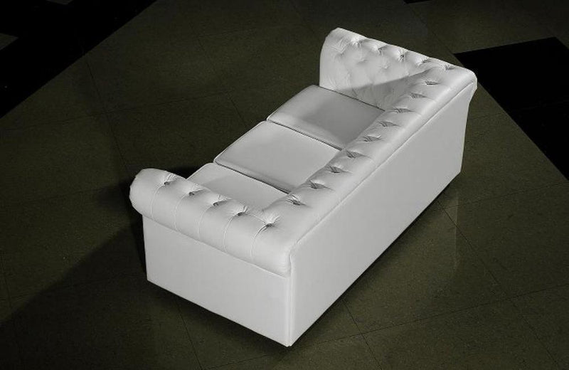 Lorenzo Modern White Half Leather Sofa Set