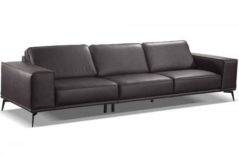 Darwin Italian Modern Dark Brown Leather Sofa