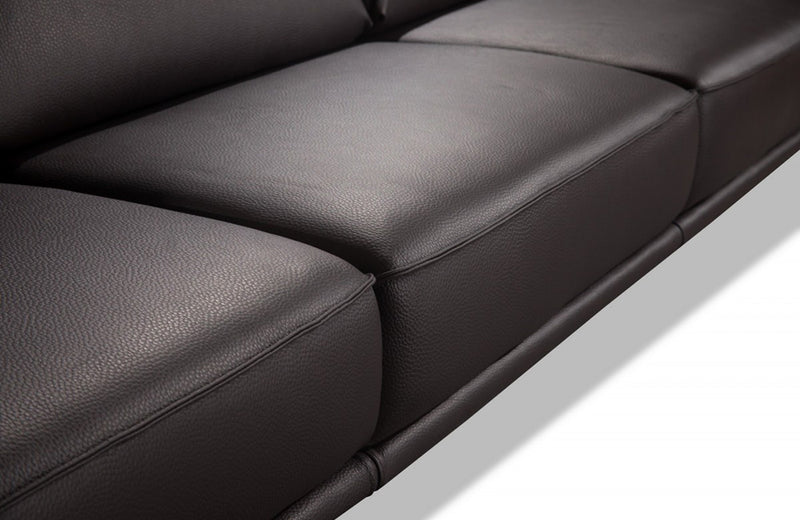 Darwin Italian Modern Dark Brown Leather Sofa