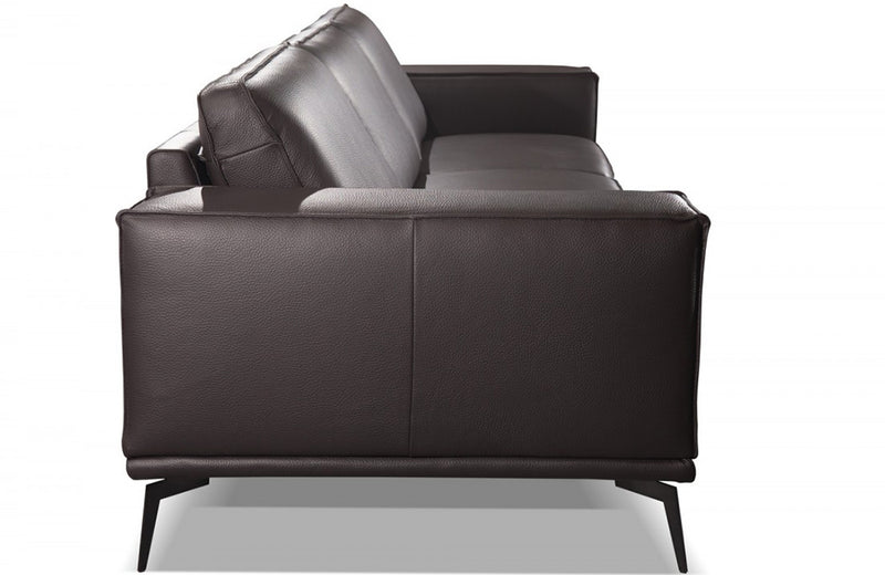 Darwin Italian Modern Dark Brown Leather Sofa