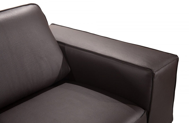 Darwin Italian Modern Dark Brown Leather Sofa