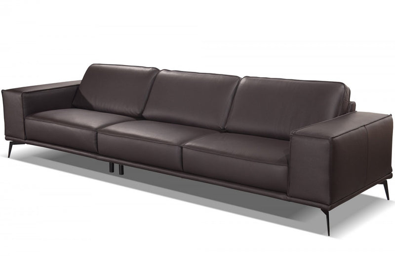 Darwin Italian Modern Dark Brown Leather Sofa