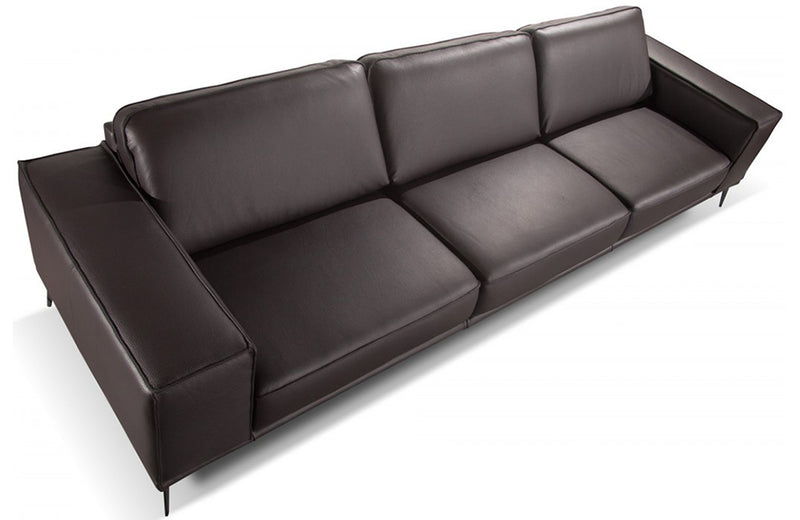 Darwin Italian Modern Dark Brown Leather Sofa