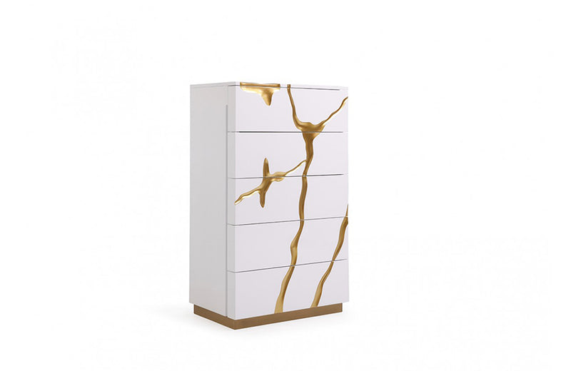 Modrest Aspen Modern White & Gold Chest