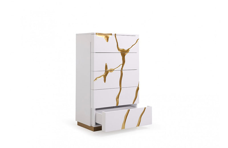 Modrest Aspen Modern White & Gold Chest