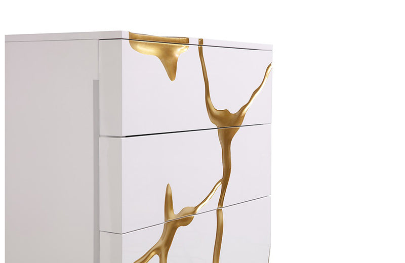 Modrest Aspen Modern White & Gold Chest