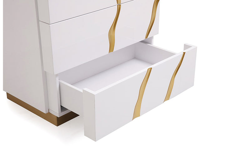 Modrest Aspen Modern White & Gold Chest