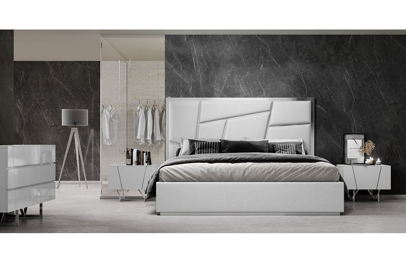 Modrest Chrysler Modern White Bonded Leather Bed