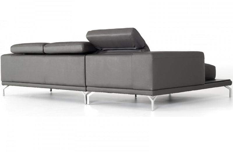 Divani Casa Belize Modern Grey Eco-Leather Sectional Sofa