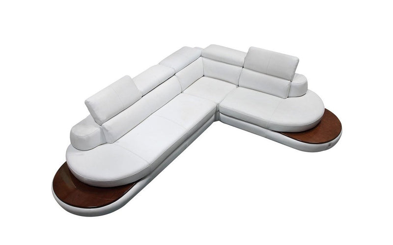 Divani Casa Killian Modern White Italian Leather Sectional Sofa