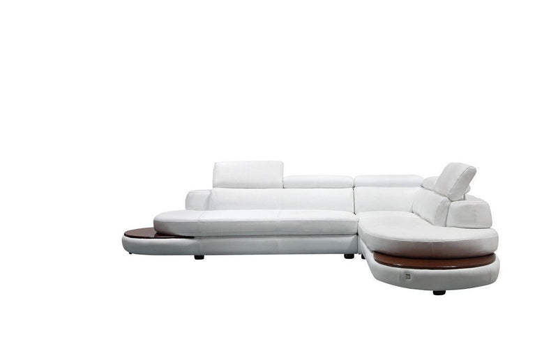 Divani Casa Killian Modern White Italian Leather Sectional Sofa