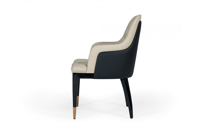 Modrest Leeds Glam Beige and Black Dining Chair