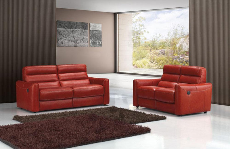 Kara Modern Red Leather Sofa Set