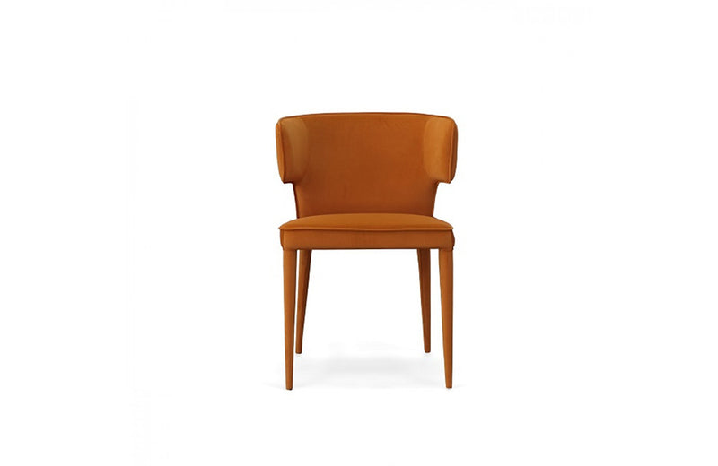 Modrest Lucero Modern Orange Velvet Dining Armchair