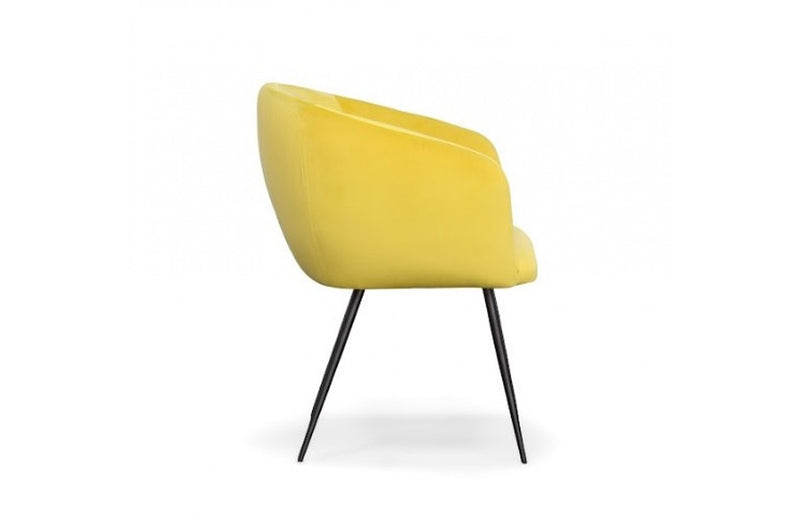 Modrest Luzerne Modern Yellow Velvet Dining Chair