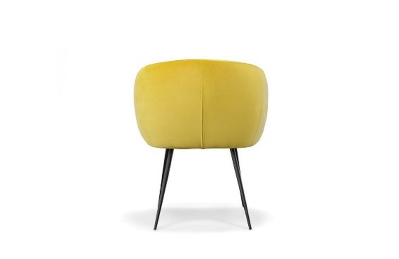 Modrest Luzerne Modern Yellow Velvet Dining Chair