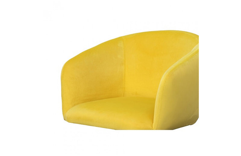 Modrest Luzerne Modern Yellow Velvet Dining Chair