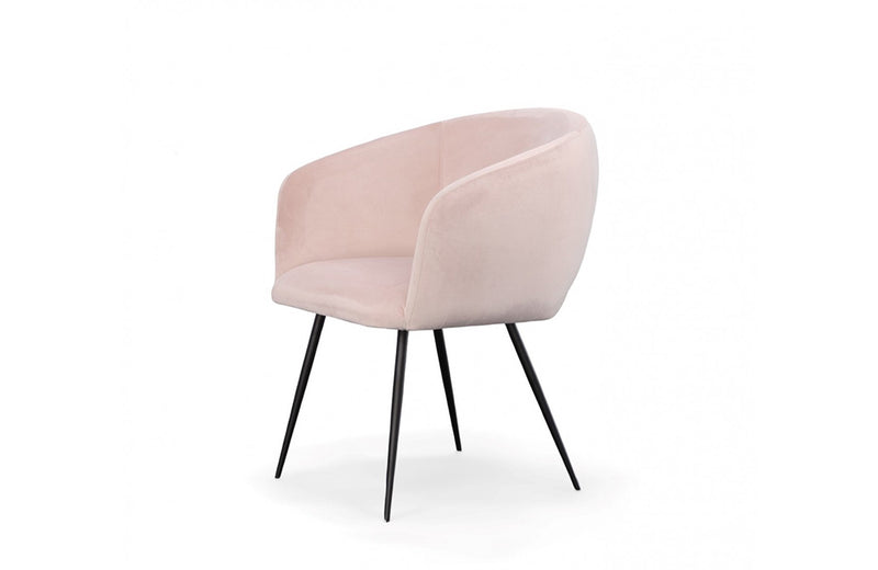 Modrest Luzerne Modern Pink Velvet Dining Chair