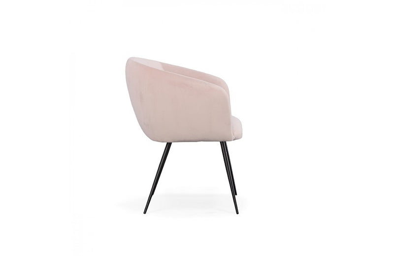 Modrest Luzerne Modern Pink Velvet Dining Chair