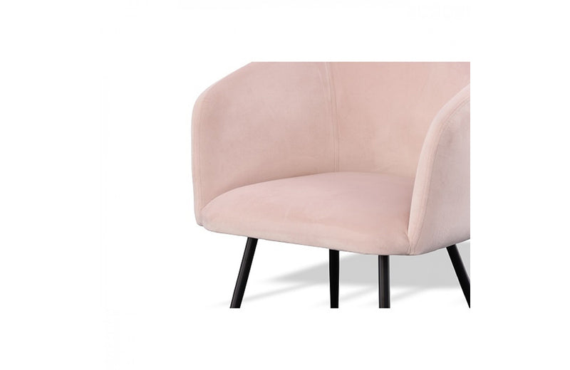 Modrest Luzerne Modern Pink Velvet Dining Chair