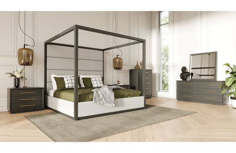 Modrest Manhattan Contemporary Canopy Grey Bed