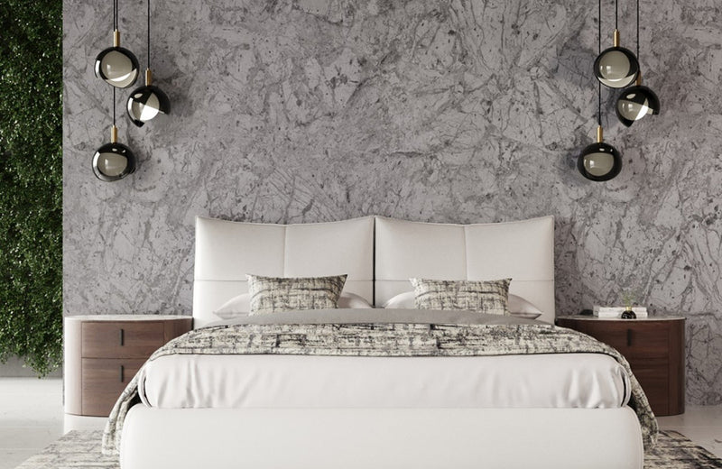 Modrest Patrick Modern White Leather Bed