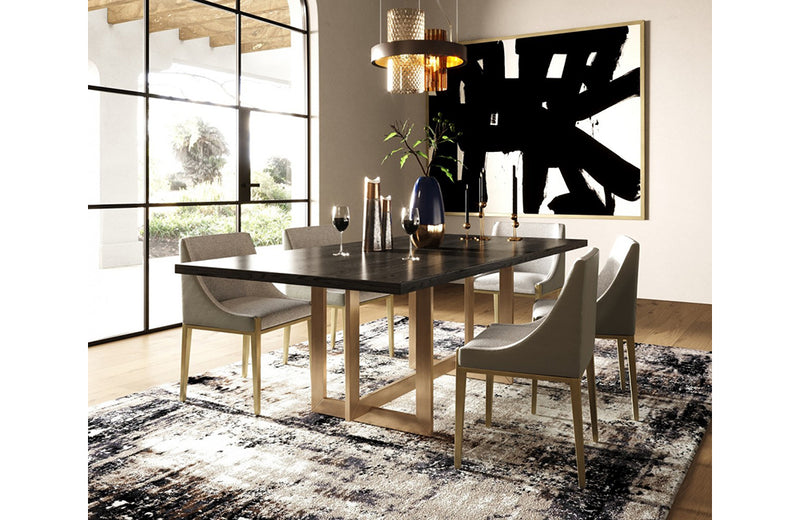 Modrest Fairview Modern Grey & Brass Dining Chair