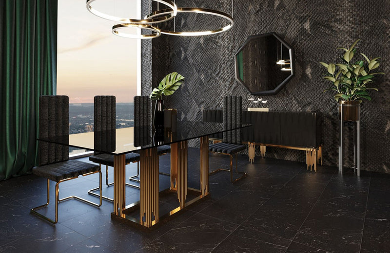 Modrest Token Modern Black & Rosegold Buffet