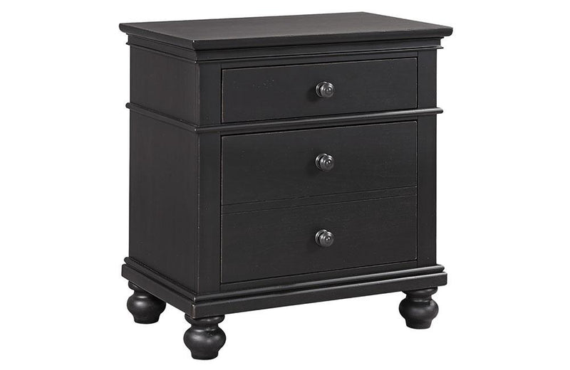 Oxford 2 Drawer Nightstand Black